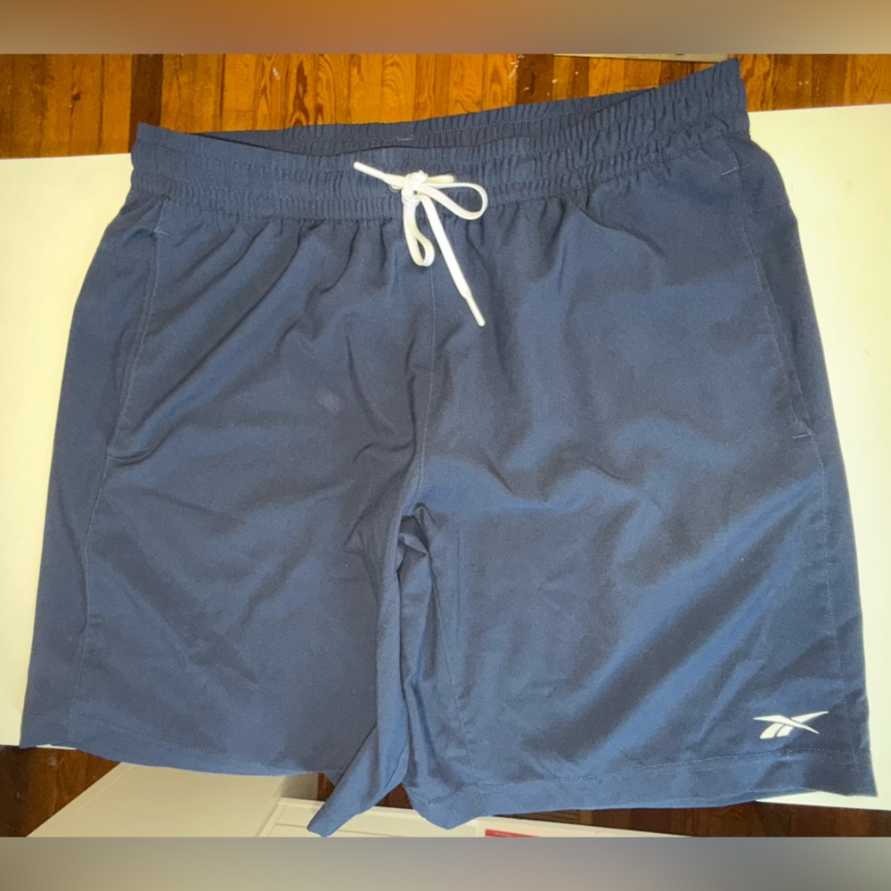 Reebok Navy Blue Shorts with White Accents